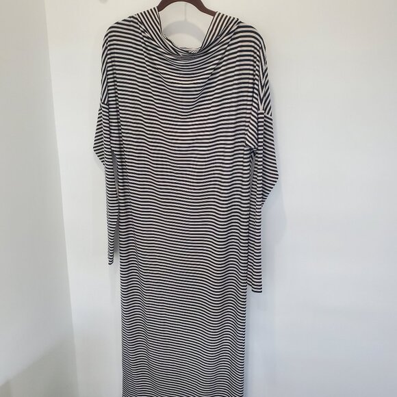OMO Norma Kamali Black & White Stripe Maxi Stretch Straight Dress  Small/Medium - Picture 1 of 10